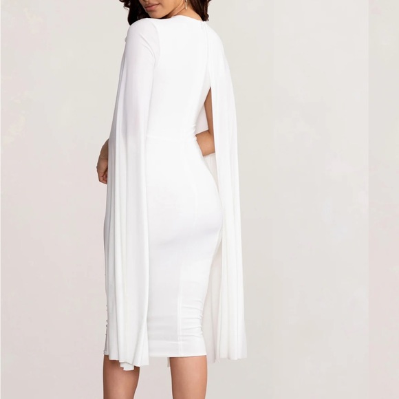 Asymmetrical Cape sleeve Midi dress - Picture 5 of 5